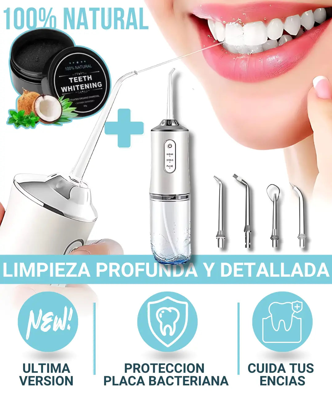 WATERPIK PRO + BLANQUEADOR CARBON ACTIVADO