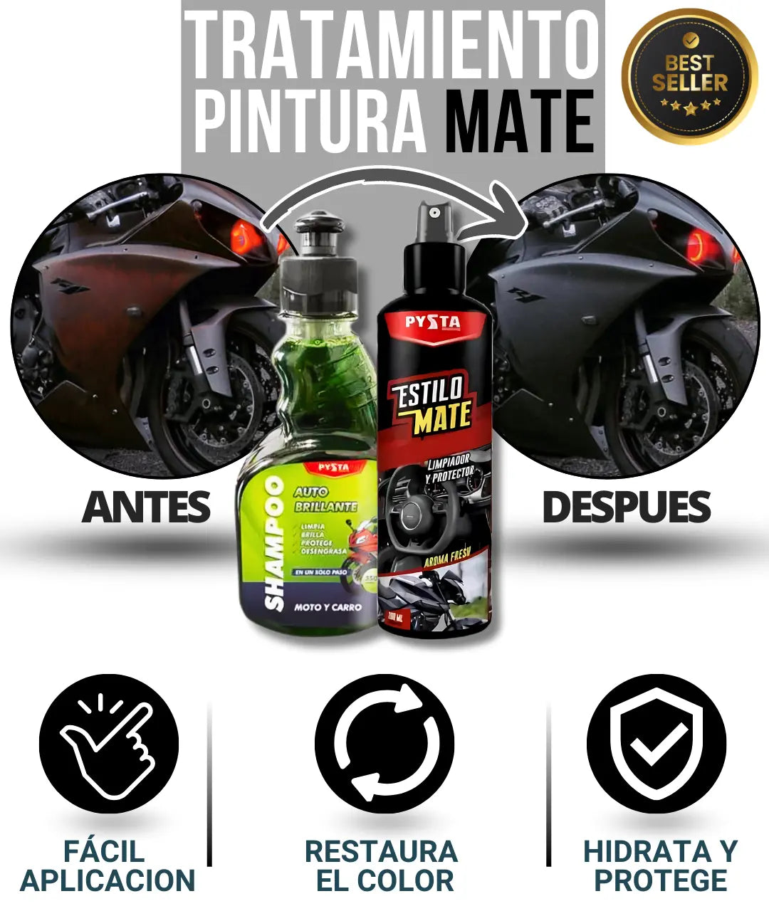 RESTAURADOR DE PINTURA MATE + SHAMPOO